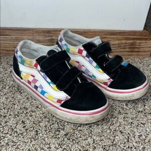 Vans Kids Colorful Checkered Velcro Sneakers
